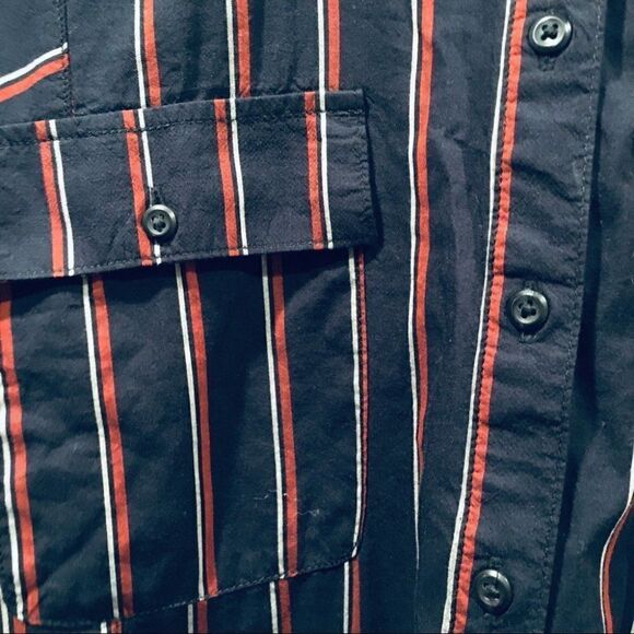 New BP Navy 3/4 button Striped Long Sleeve Top Lg - Picture 5 of 5